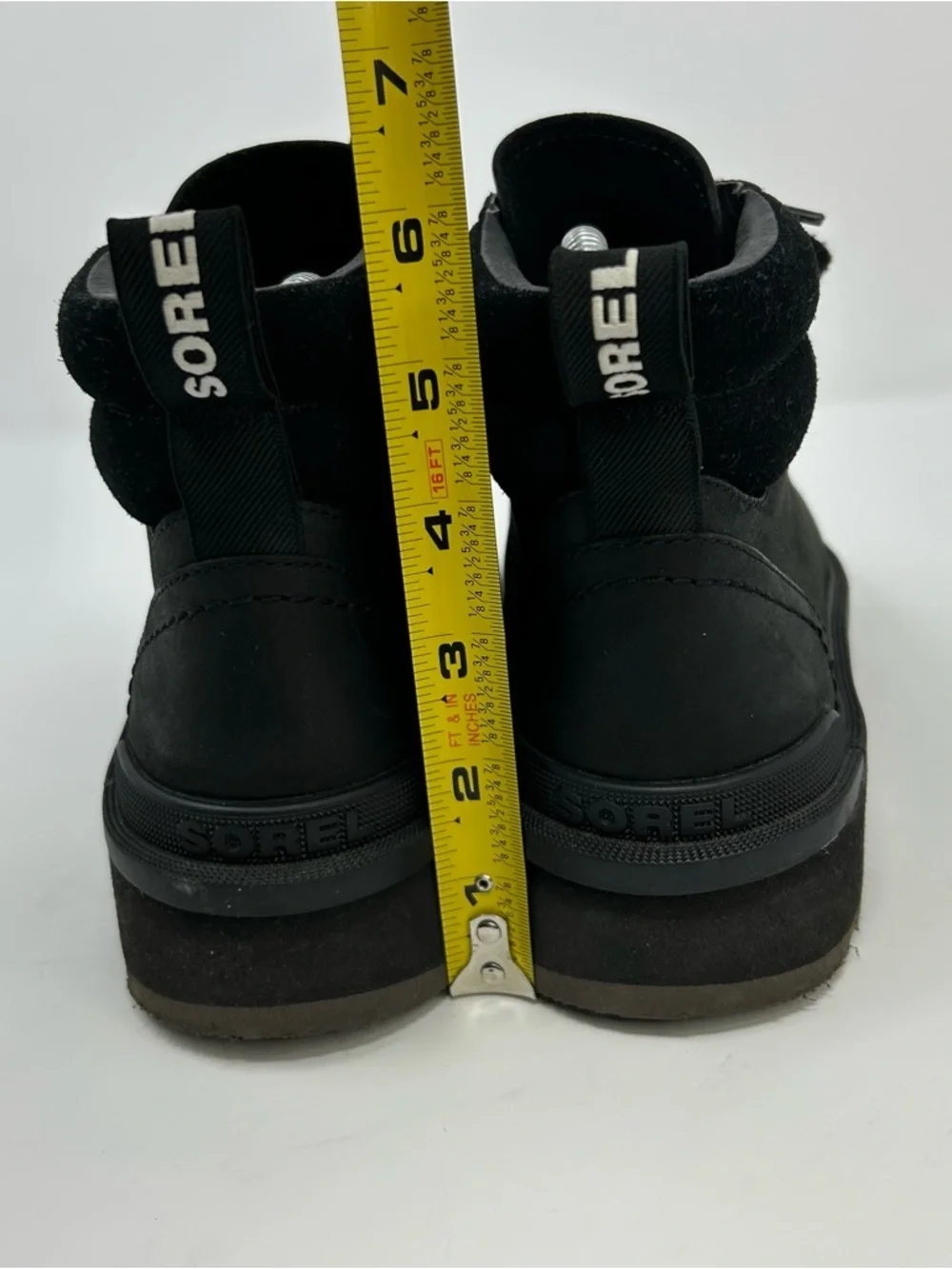 Sorel Hi-Line Hiker Womens Ankle Boots Black Lace Up Lug Sole Combat Size 7